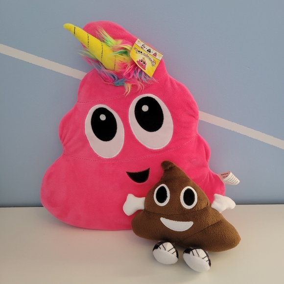 Poo-nicorns Pink Plush Toy Emoji Pillow plus Classic Poo Emoji Plush 💩 - Picture 2 of 10